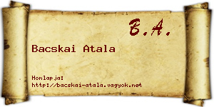 Bacskai Atala névjegykártya